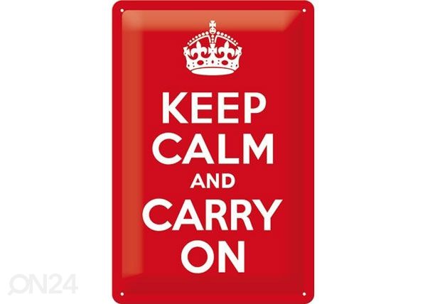 Retro metallposter Keep calm and carry on 20x30cm
