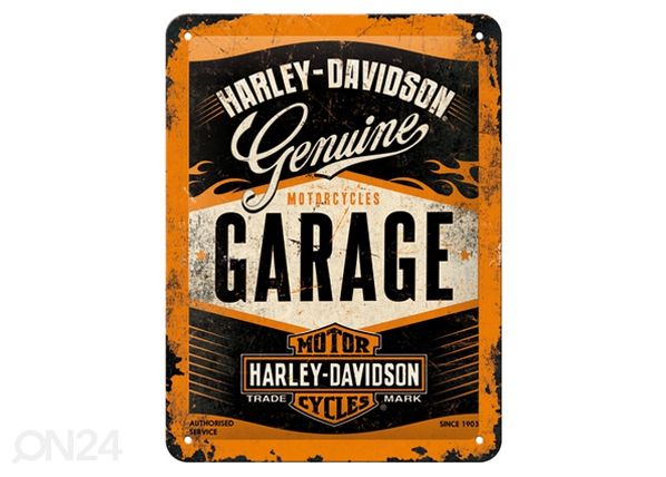 Retro metallposter Harley-Davidson Garage15x20 cm