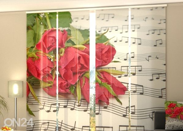 Pimendav paneelkardin Roses and Notes 240x240 cm
