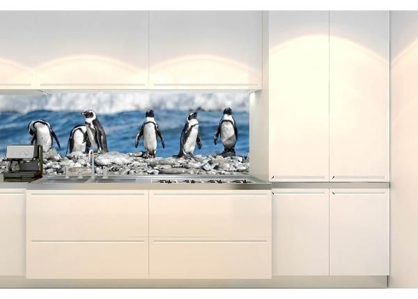 Köögi tagasein Row of penguins 180x60 cm