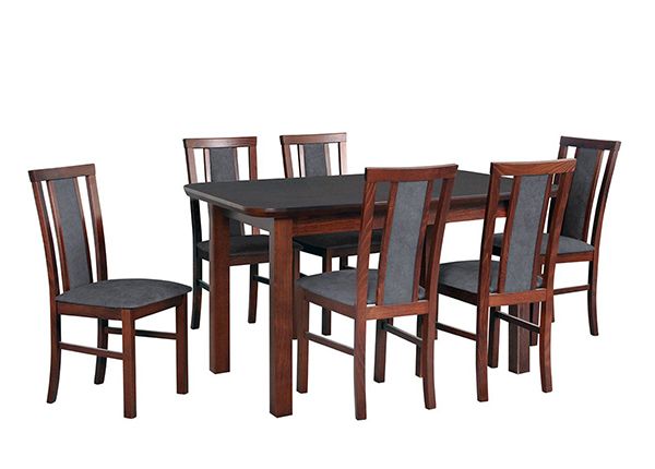 Pikendatav söögilaud 80x140-180 cm + 6 tooli