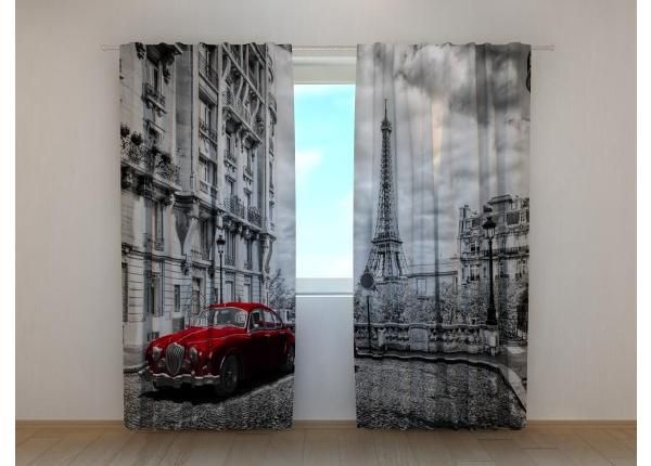 Poolpimendav fotokardin Red Retro Limousine on the Street of Paris 240x220 cm
