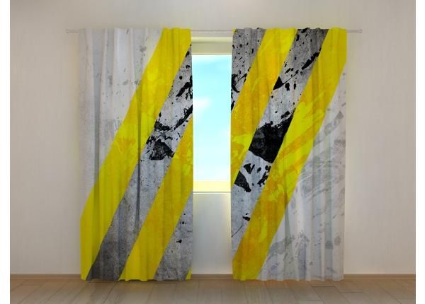 Poolpimendav fotokardin Yellow and Gray Lines Abstractions 240x220 cm