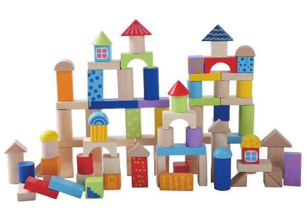 Puidust värvilised ehitusklotsid Gerardo's Toys