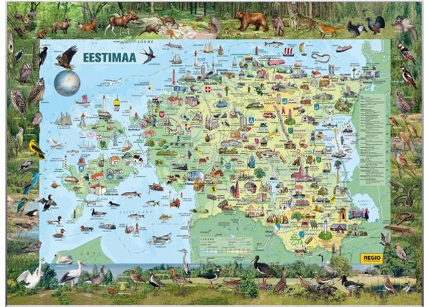 Regio Eesti piltkaart 150 x 110 cm