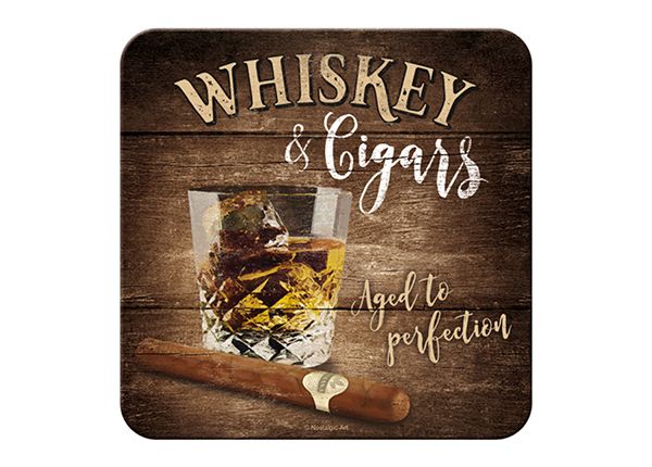 Retro klaasialus Whiskey & Cigars 4 tk