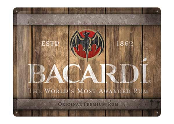 Retro metallposter Bacardi - Wood Barrel Logo 30x40 cm