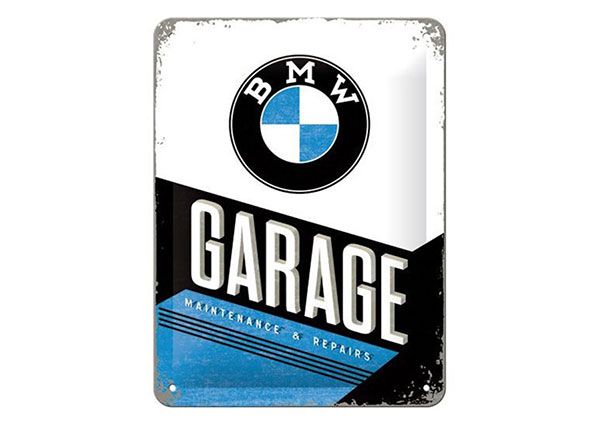 Retro metallposter BMW Garage 15x20 cm