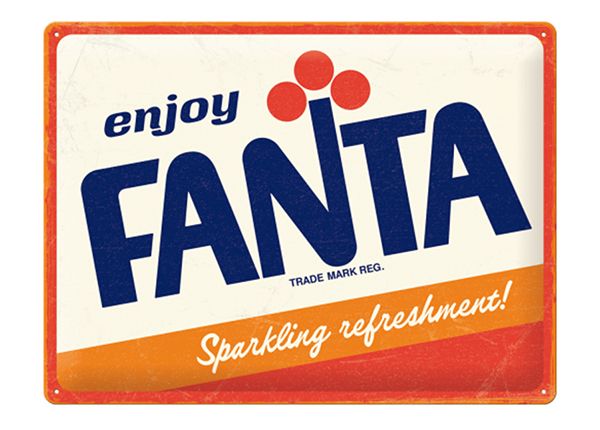 Retro metallposter Fanta - Logo 30x40 cm