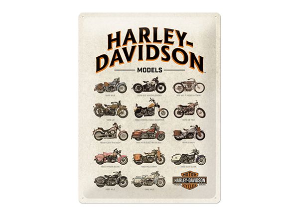 Retro metallposter Harley-Davidson Models 30x40 cm
