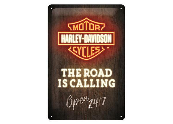 Retro metallposter Harley-Davidson - Road is Calling 20x30 cm