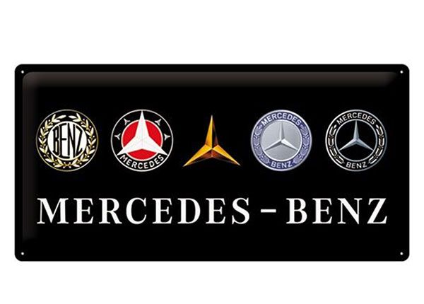 Retro metallposter Mercedes-Benz logo 25x50 cm