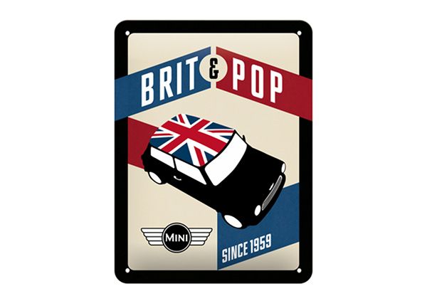 Retro metallposter Mini Brit & Pop 15x20 cm
