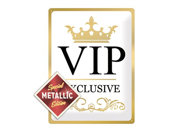 Retro metallposter VIP Exclusive Metallic 30x40 cm