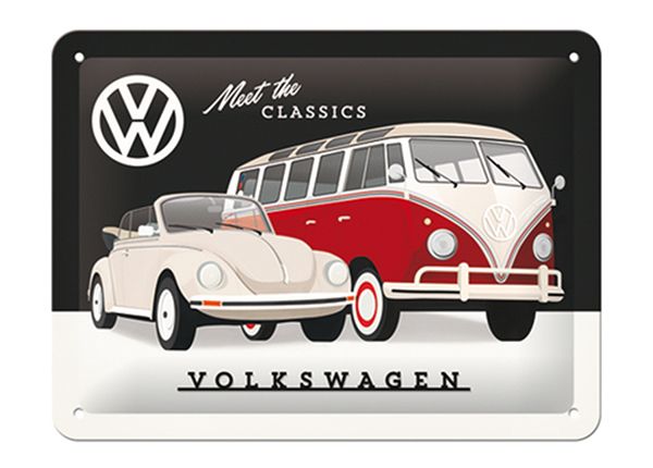 Retro metallposter VW - Meet the Classic 15x20 cm