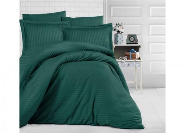 Satiinist voodipesukomplekt Uni Oil Green 200x220 cm