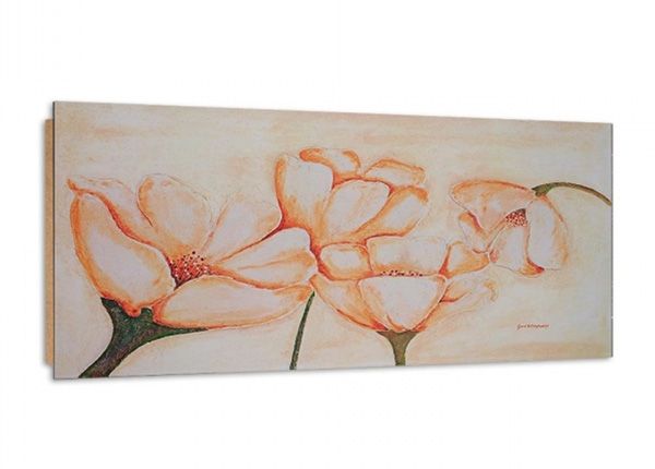 Seinapilt White Poppies 3D 100x50 cm