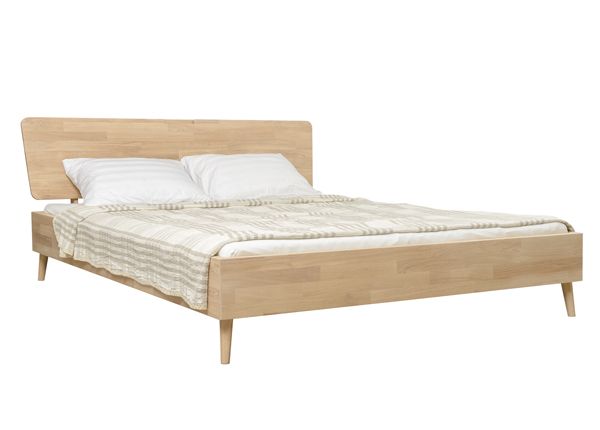 Tammepuidust voodi Scan 160x200 cm, valge õli