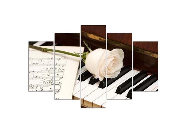 Viieosaline seinapilt Rose on Piano 100x70 cm