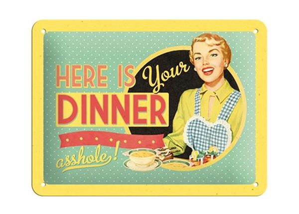 Vintage poster Here is your dinner... 15x20 cm