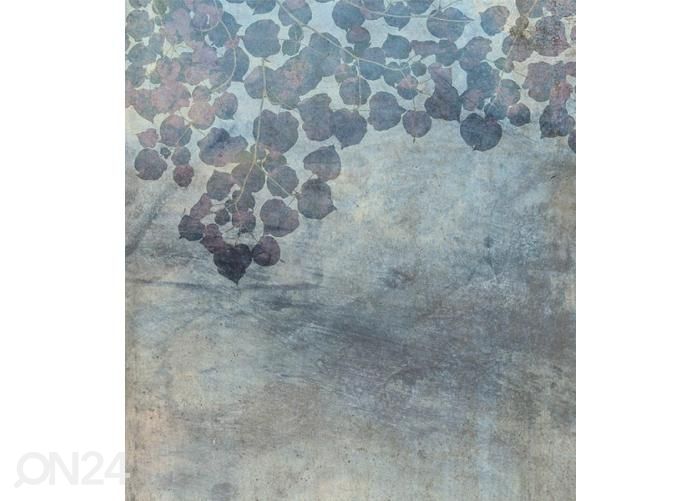 Fliis fototapeet Blue Leaves Abstract 150x250 cm suurendatud
