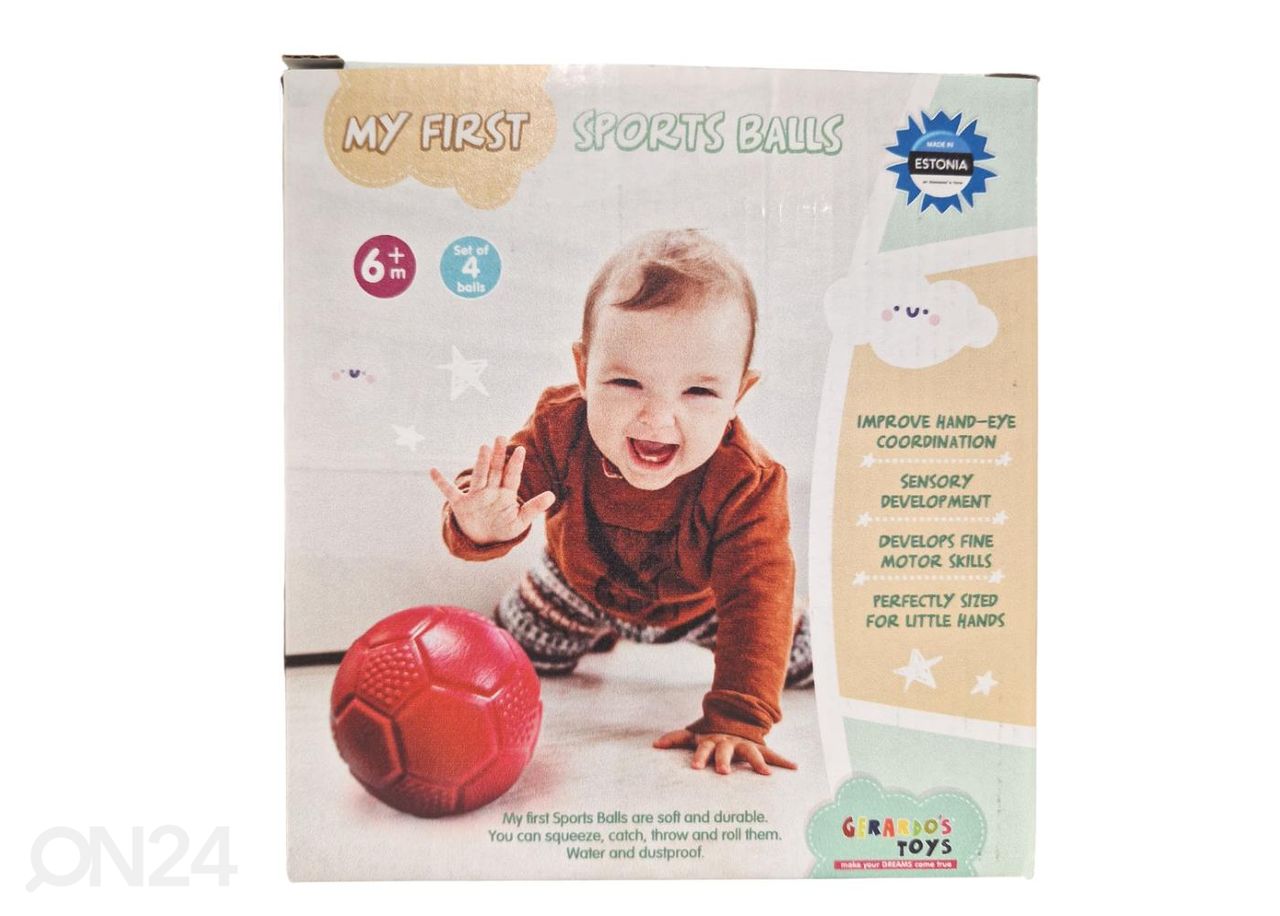 Gerardo's Toys beebi spordipallid 4 tk suurendatud