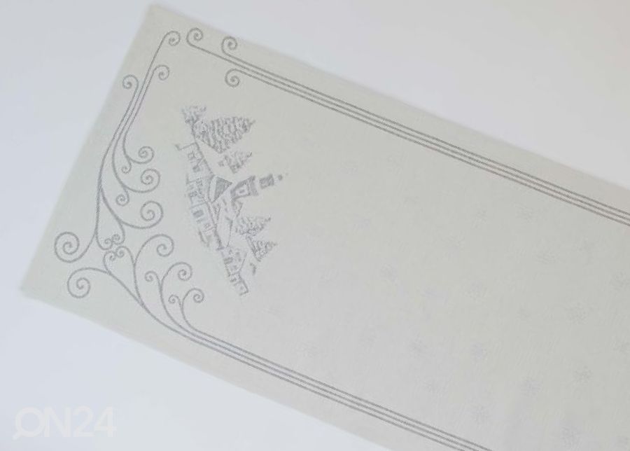 Gobeläänkangast jõululinik Chalet Lurex silver 45x138 cm suurendatud