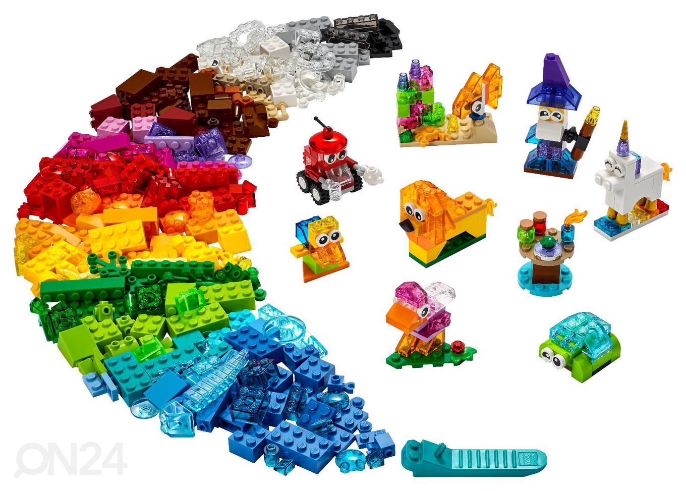 LEGO Classic Läbipaistvad loovmänguklotsid suurendatud