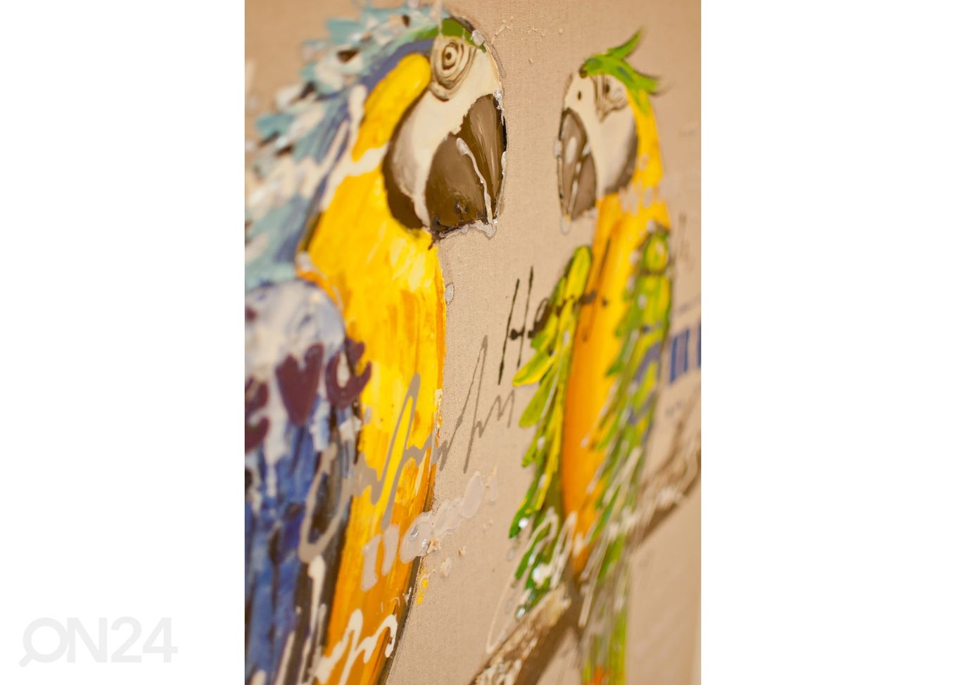 Õlimaal Papagoid 80x80 cm suurendatud