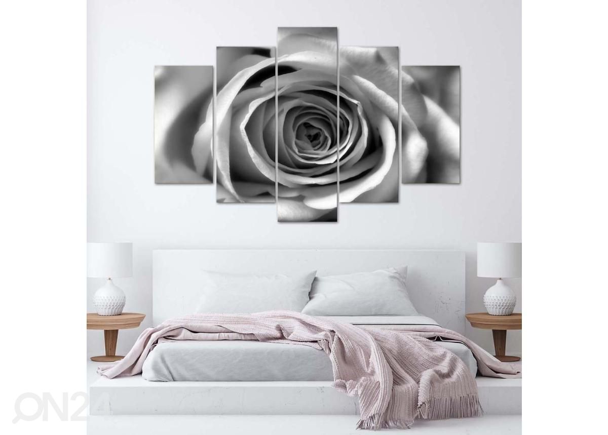 Viieosaline seinapilt Rose Flower 100x70 cm suurendatud