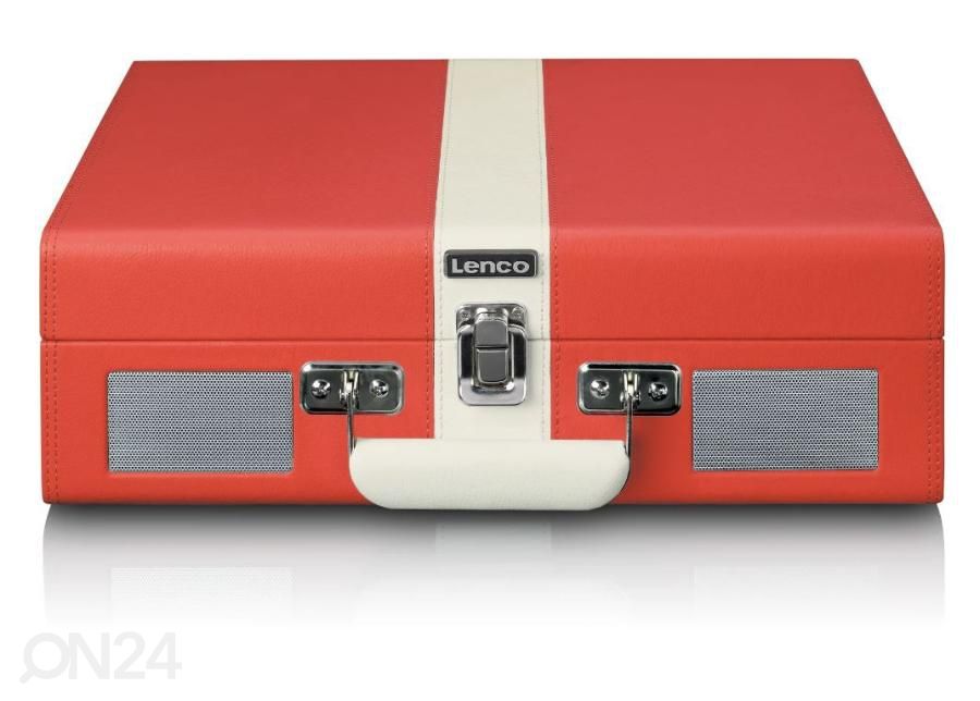 Vinüülplaadimängija kohvris Lenco, punane/valge suurendatud