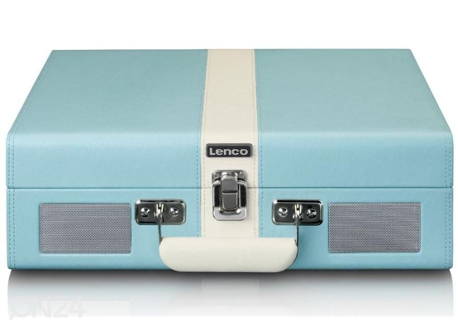 Vinüülplaadimängija kohvris Lenco, sinine/valge suurendatud