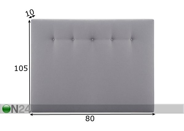 Hypnos mööblikangaga voodipeats nööpidega 80x105x10 cm mõõdud