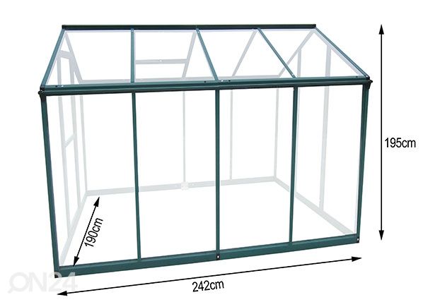 Kasvuhoone klaasist 4,6 m² mõõdud