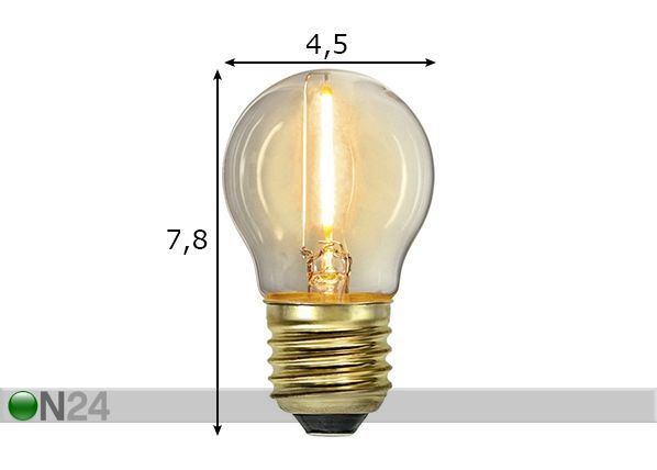 LED elektripirn E27 0,8 W mõõdud