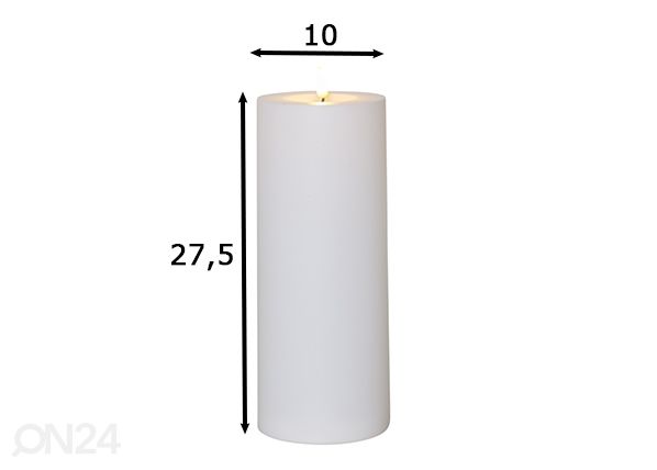 LED küünal Flamme Rak valge h27,5 cm mõõdud