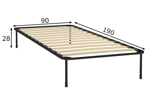 Metallraamiga voodipõhi 90x190 cm mõõdud