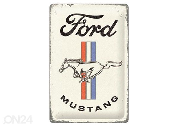 Retro metallposter Ford Mustang - Horse & Stripes Logo 20x30 cm