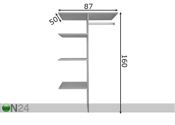 Riidekapijaotus 764 (90 cm) mõõdud