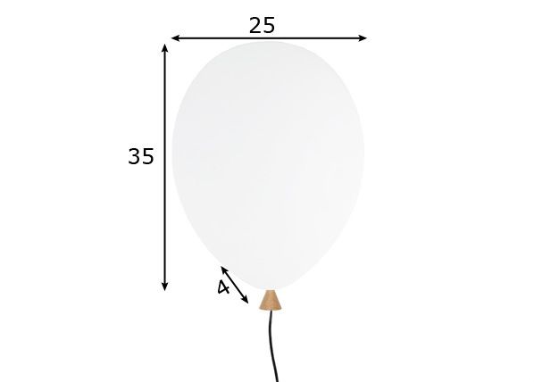 Seinavalgusti Balloon mõõdud