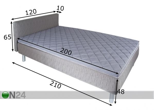 Topeltvedrustusega voodikomplekt Hypnos Diana 120x200 cm mõõdud