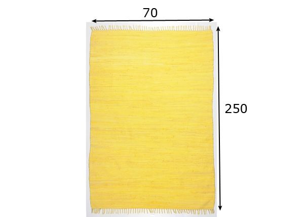 Vaip Happy Cotton 70x250 cm, kollane mõõdud