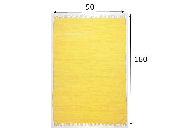 Vaip Happy Cotton 90x160 cm, kollane mõõdud