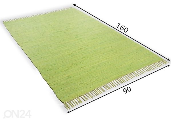 Vaip Happy Cotton 90x160 cm, roheline mõõdud