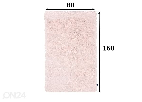 Vaip Tom Tailor Fluffy Uni 80x160 cm, roosa mõõdud