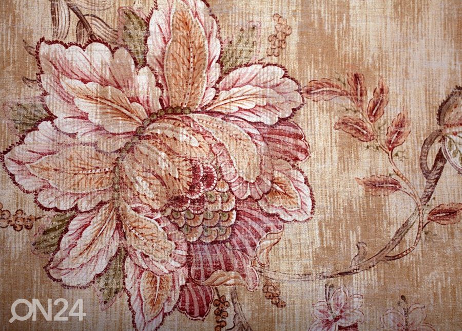 Fototapeet Vintage shabby chic brown floral Victorian pattern, 365x254cm suurendatud