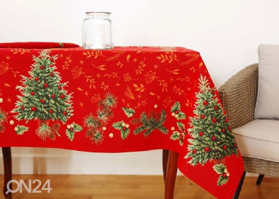 Gobeläänkangast jõululaudlina Pinetree 138x236 cm suurendatud
