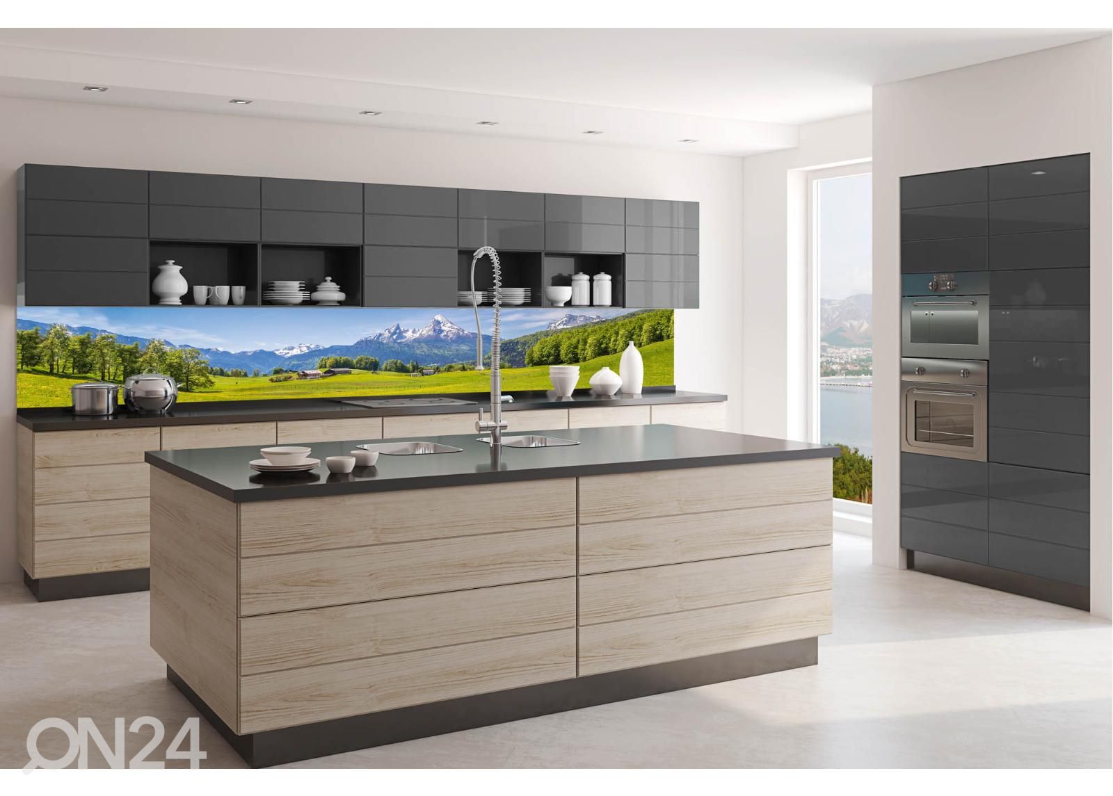 Köögi tagasein Idyllic Alpine view 180x60 cm suurendatud