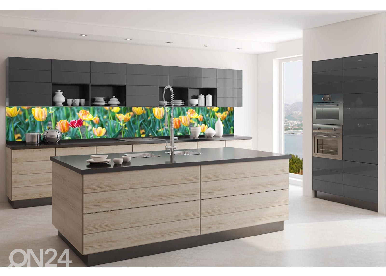 Köögi tagasein Spring flowers 180x60 cm suurendatud