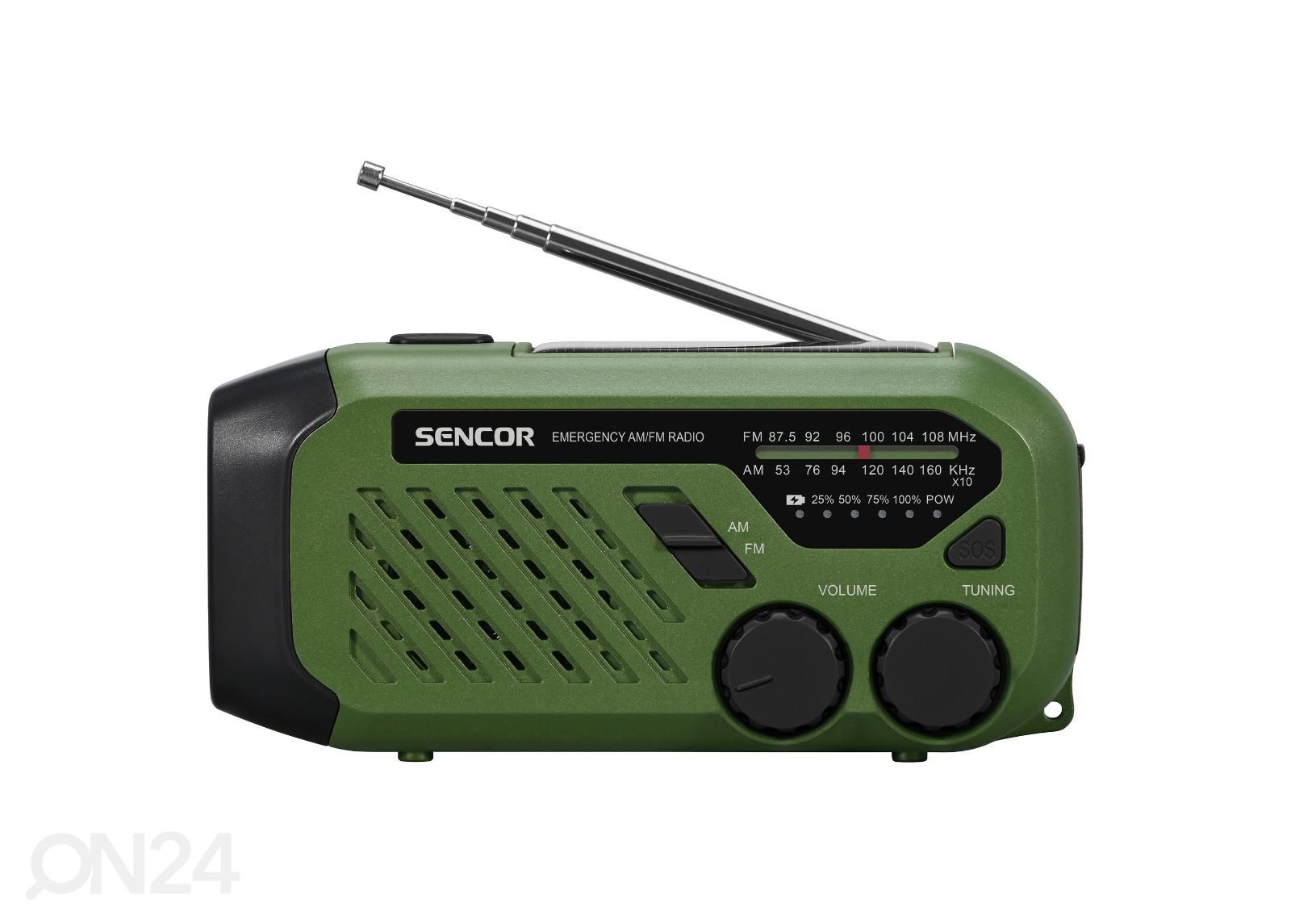Päikesepatarei ja dünamoga raadio Sencor suurendatud